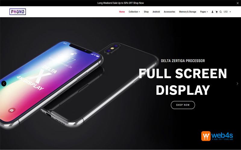 Mẫu thiết kế web bán điện thoại mới nhất